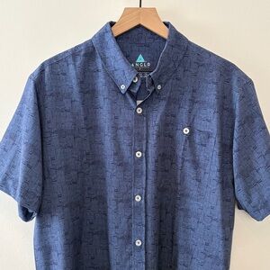 ANGLR Short Sleeve Tiki Print Button-Up Shirt